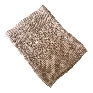 Betsey Johnson Knit Infinity Scarf with Pearl Accents